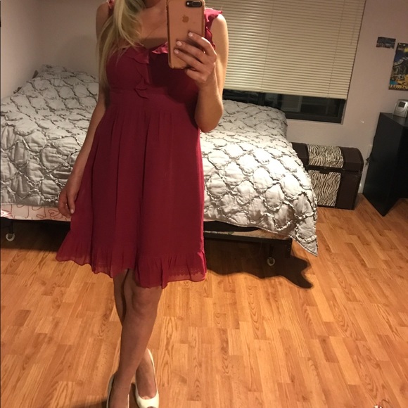 BOGO! Never worn🍒Romantic 100% Silk Anthro Dress - Picture 5 of 5